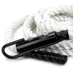 Crown Sporting Goods 1.5 Polydac Gym Climbing Rope, White – Fitness 3′