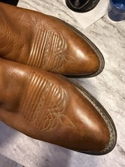 Vintage Justin 1470 Western Cowboy Boots Brown Leather Mens 8.5D US Ranch Rodeo
