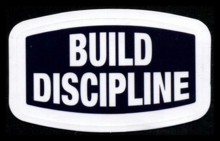 Build Discipline Skateboarding Sticker 3 Inches x 2 Inches Skateboard Decals