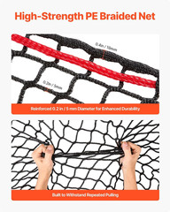 round Bale Hay Net, 4.92 X 4.92 X 4.92 Ft, 1.65 Inch Holes, PE Material, Knotles