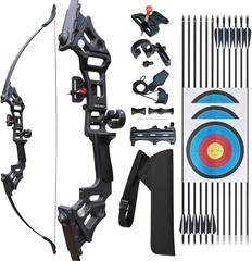 Recurve Bow Set for Adults – 51″ Takedown Bow with 12 Arrows, 30-50Lb Options