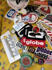 Stickers Random Lot Of 49 Different Vintage Skater Stickers/temp Tattoos/ Pins