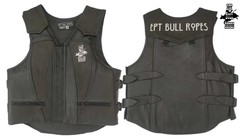 EPT Premium Leather Bull Riding Vest – Black Leather EPT Brand – Adult Sizes: Sm