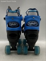 Taiker Unisex Kids Black Blue White Adjustable Four Wheeled Roller Skates 34-37
