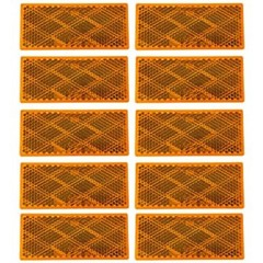 10x Amber Class A 80mm x 35mm 3.14″ x 1.4″ Rectangular Reflector 10X AMBER
