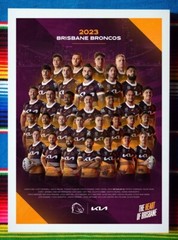 Framed 2023 BRISBANE BRONCOS NRL Poster – 45cm x 32cm x 3cm