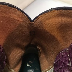 Ariat Fatbaby Western Boots Kids Size 12 Purple Croc Print Suede Embroidery