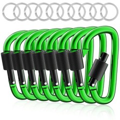 8 Pack 3In Locking Carabiners D Ring Clips Spring Snap Hook for Camping Fishing