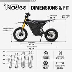 1NaBee STK-02 Electric Dirt Bike 3000W Peak 60V 20.8Ah Off-Road E-Bike Black