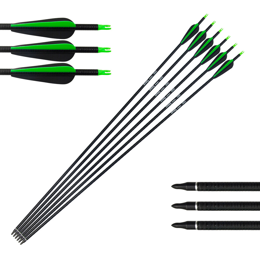 6/12pcs Fiberglass Arrows Hunting Archery Target Arrows Recurve Bow Longbow Hunt