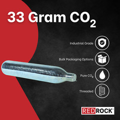Leland 33 gram CO2 cartridge 1/2″ diameter with 20/in threads 85202Z