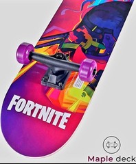 Fortnite Maple Deck Complete Skateboard ABEC-5 Bearings Non-Slip Grip 31 in