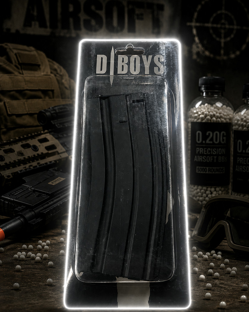 (2) D Boy M4/M16 300 rd. AEG High Capacity Magazine (Black) Metal