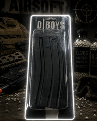 (2) D Boy M4/M16 300 rd. AEG High Capacity Magazine (Black) Metal