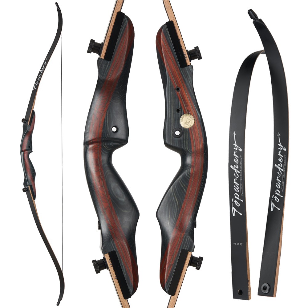 62″ Takedown Recurve Bow Longbow & Carbon Arrows Wooden Riser for Hunting Shoot