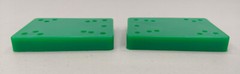 Pair of VINTAGE Skateboard Solid Green RISER PADS ~ 1/2″ ~ Hard Rubber