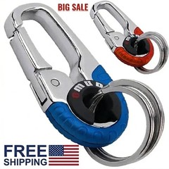 Stainless Steel Keychain Carabiner Hook Key Ring Clip Outdoor EDC