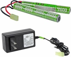Power Kit – V Energy NiMH 9.6v 1600mAh Split Airsoft Battery & 1A Smart Charger