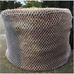 Knotless Heavy Duty 5mm Round Bale Slow Feed Hay Net – 6×6 Size with Repair Kit