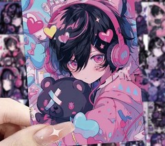 30Pcs Random Gothic Japanese Demoness Samurai Anime Girls Waterproof Stickers
