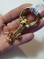 3 1/4″ Solid Brass snap/clasp with 3/4″ round swivel eye. repair lead rope,reins