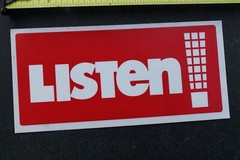 Listen Skateboard 411 On Video Magazine Red Z29B Vintage Skateboarding STICKER