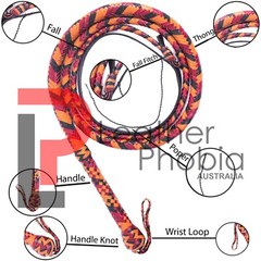 Kangaroo Double Belly Leather Bullwhip 04 Feet Long 16 Plaited Heavy Bull Whip