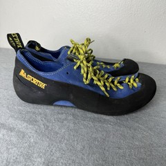 La Sportiva Blue Yellow Cliff Climbing Shoes Rock Outdoor Men’s US 9.5