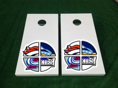 Denver Sports Combined Logos Broncos Rockies Avalanche Nuggets Cornhole Decals
