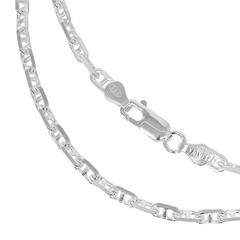 Sterling Silver 925 Anchor Chain Necklace 3.3mm Width 60cm