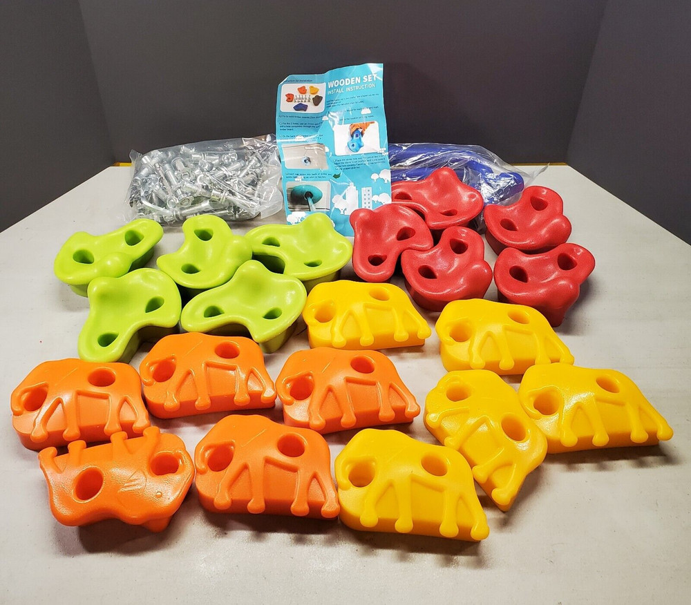Jungle Gym Senkuntech Kids Multicolor 22 Animals Handles Wall Rock Climbing Hold