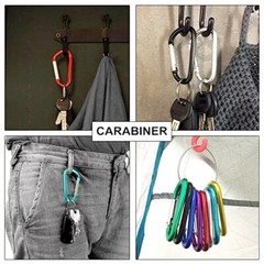 NEW 10 20 30 40 Carabiner D Shape Spring Clip Snap Key Hook Keychain Buckle