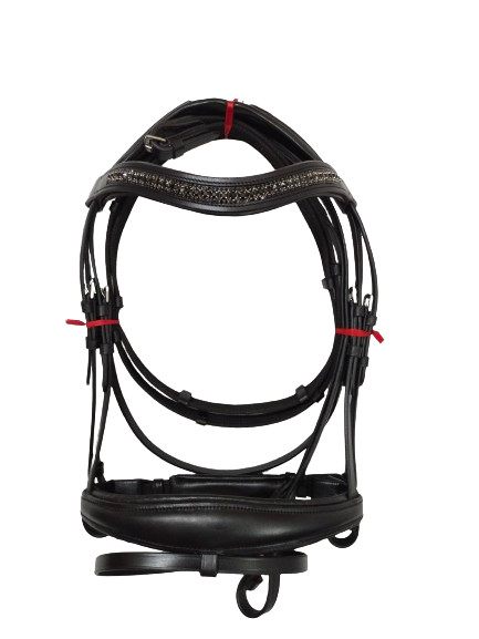 New Leather Padded Comfort Bridle With Black Colour Stone and Padding.