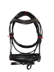 New Leather Padded Comfort Bridle With Black Colour Stone and Padding.
