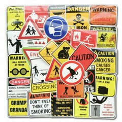 50Pcs Vinyl Warning Skateboard Stickers bomb Laptop Luggage Car Decals Dope Lot