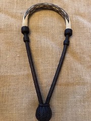 hitched horsehair bosal and kangaroo-dark brown