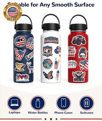 Patriotic Stickers Pack – 200 PCS Waterproof Vinyl USA Die Cut Stickers – Americ