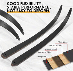 Black Hunter Takedown Recurve Bow 60in, Bamboo Core Limbs for Archery PracticeII
