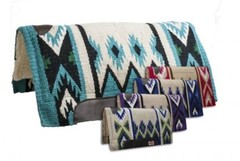 Cutter SADDLE PAD 36″ x 34″ Navajo Design 100% Wool Top Kodel Fleece Bottom