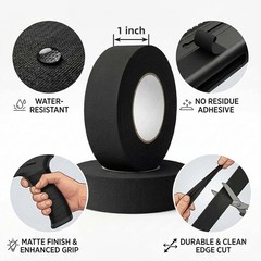 2 Rolls Gun Grip Tape, Non-Reflective, No Residue Goon Grip Tactical Tape for.