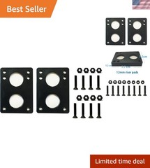 Lightweight Black Riser Pads for Longboards – 12mm with Installation Screws
