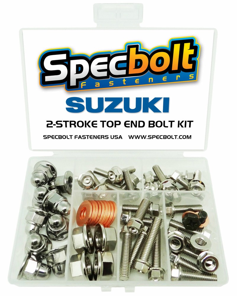 Suzuki RM250 Top End Engine Nuts Bolts Kit RM 250 (Nickel) Cylinder Head Rebuild