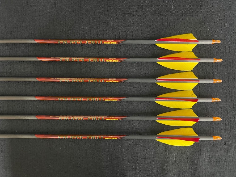 Black Eagle Outlaw 3″ Shield Cut Feather Fletched 400 Arrows 1/2dz BRAND NEW