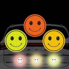 Reflective Smiley Face Sticker Self Adhesive Car Bicycle Decorative Sticker 10cm