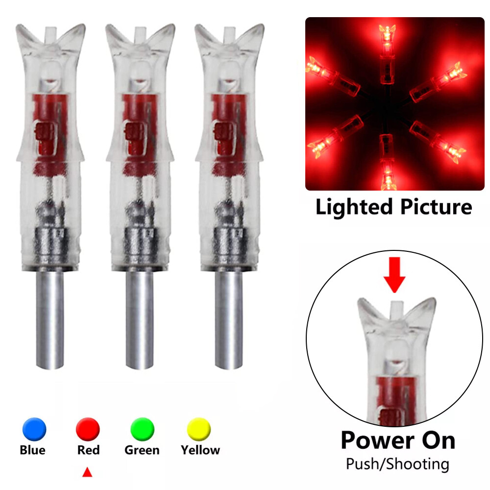 6/12pcs Lighted Nocks for Bolts 297-302 Crossbow Bolts ID 300»/7.62mm Half Moon