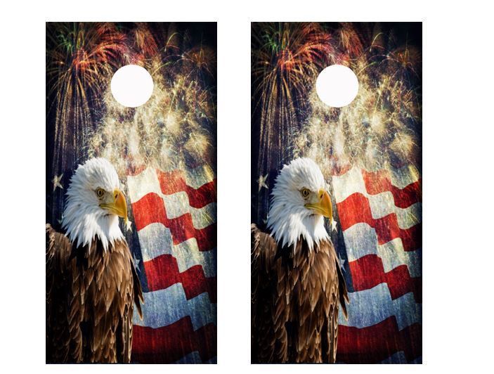 Patriotic Bald Eagle Cornhole Board Wraps FREE LAMINATION #2220