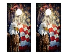 Patriotic Bald Eagle Cornhole Board Wraps FREE LAMINATION #2220