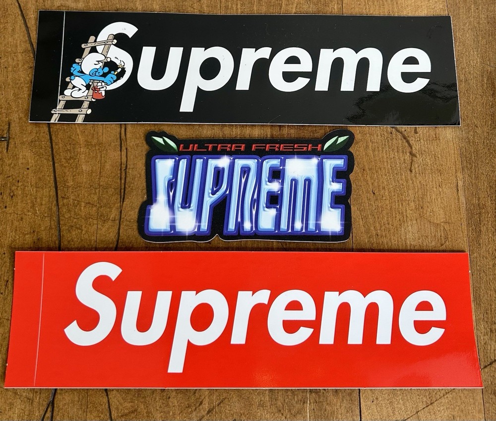 Supreme Smurfs Black box Logo Sticker FW20 Season & Ultra Fresh Sticker FW20