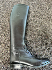 Tall Black Leather Field Boots
