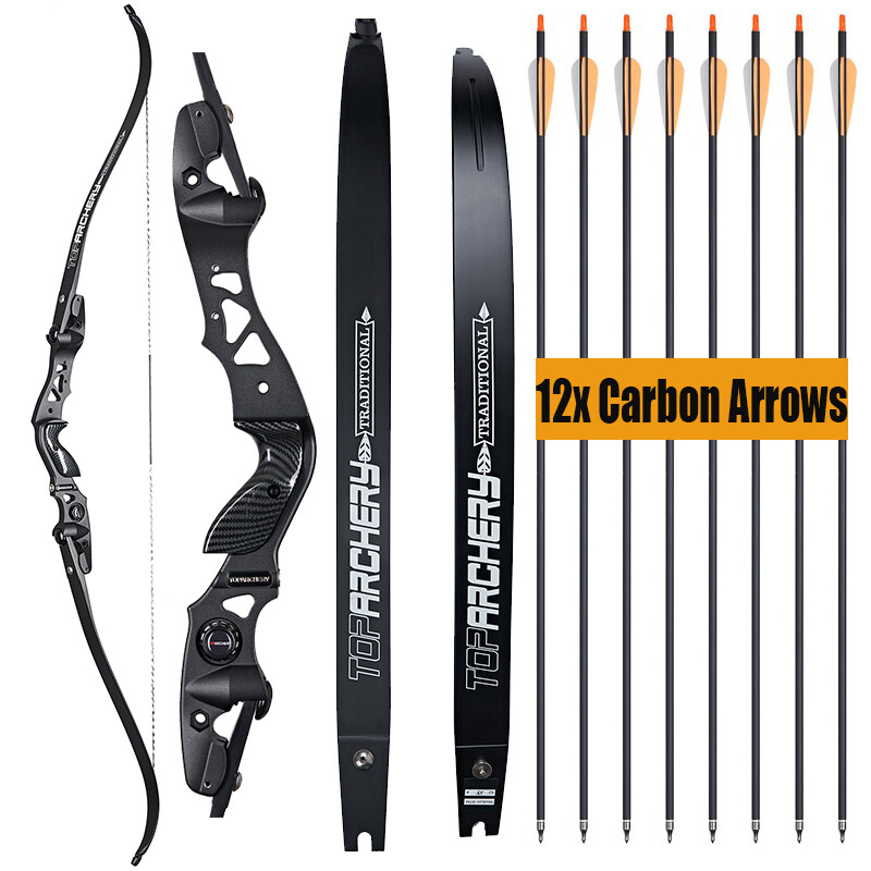 62″ ILF Recurve Bow Metal Riser 19″ Archery Takedown Right Hand Hunting Target